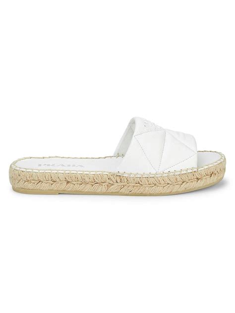 prada donna quilted leather slide